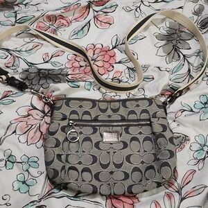 Coach Poppy Black and Gray Crossbody Bag